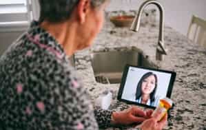 patient using NextGen Office telemedicine for a virtual visit